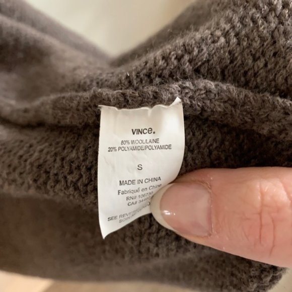 Vince | Short Sleeve Draped Wool Open Cardigan S - Picture 5 of 7